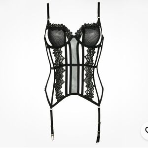 Bluebella Black Lace Strappy Bustier